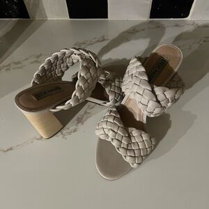 Steve Madden Women's Braided Heeled Sandals - Beige